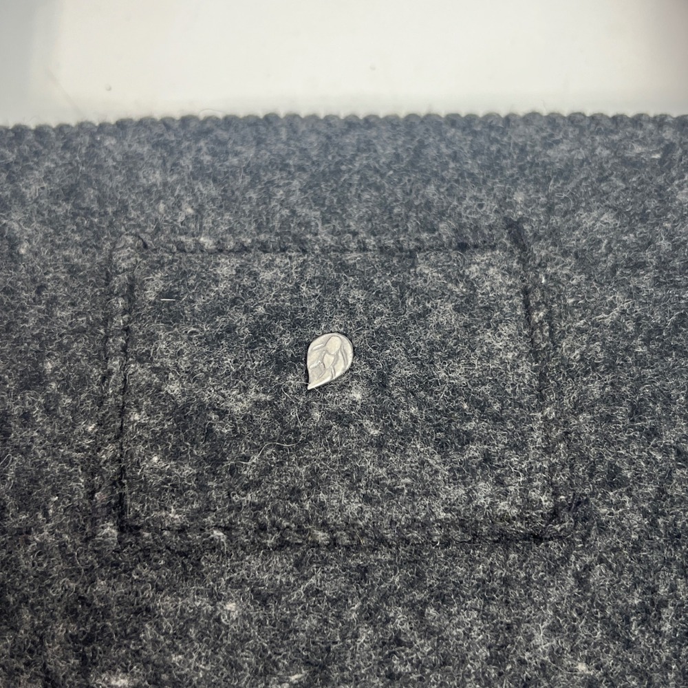 Helen Kaminski Sydney Australia Felted Wool Tote Bag Charcoal Grey Mustard inter - Picture 3 of 11